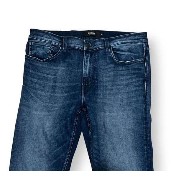 Hudson Zack Skinny Blue Distressed Denim Stretch Jeans Mens 36 Medium Wash - Picture 2 of 9